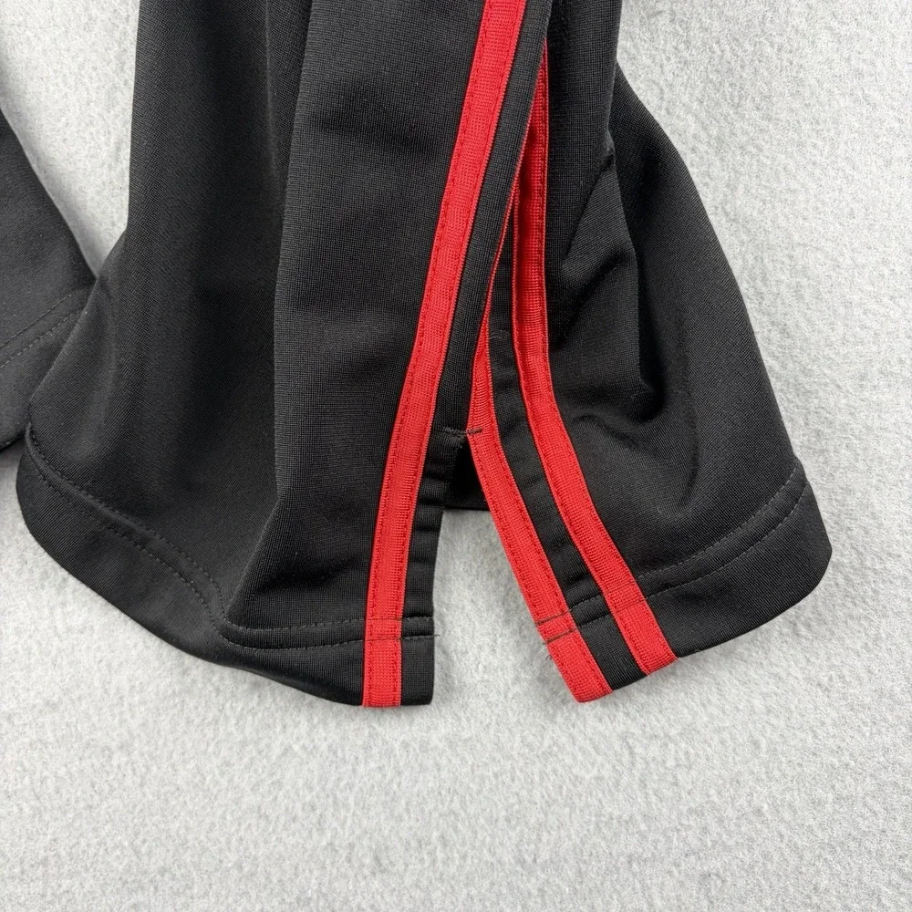 Vintage 2001 adidas 3 Stripe Track Pants Men's Medium Black Red Y2K Wide Leg